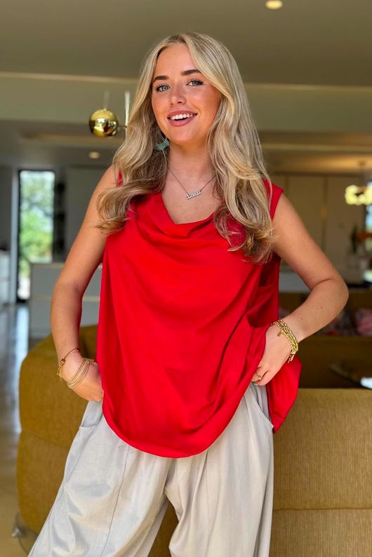 Oscar Drape Trapeze Tank Rouge